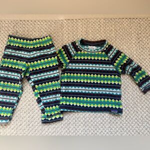 Patagonia Kids Fleece Sweater & Pant Set, 6-12 M
